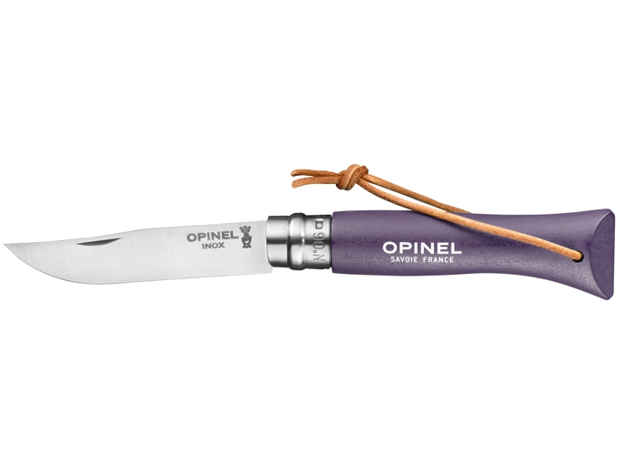 Opinel Nóż Inox Colorama z rzemieniem No.06 Violet Grey 002204