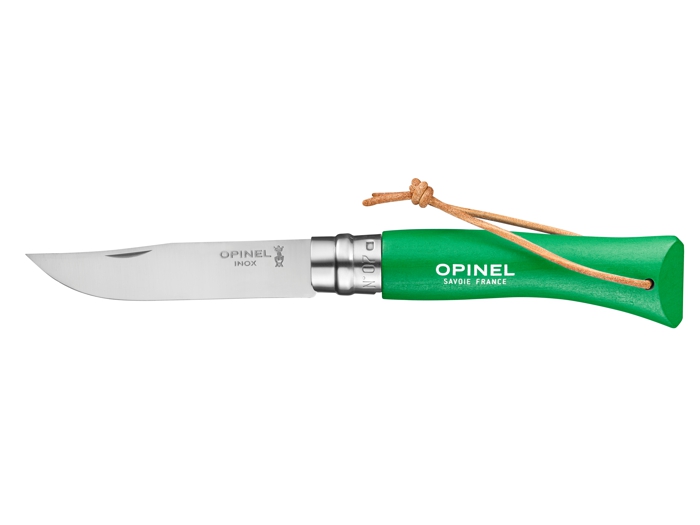 Opinel Nóż Inox Colorama z rzemieniem No.07 Green 002210