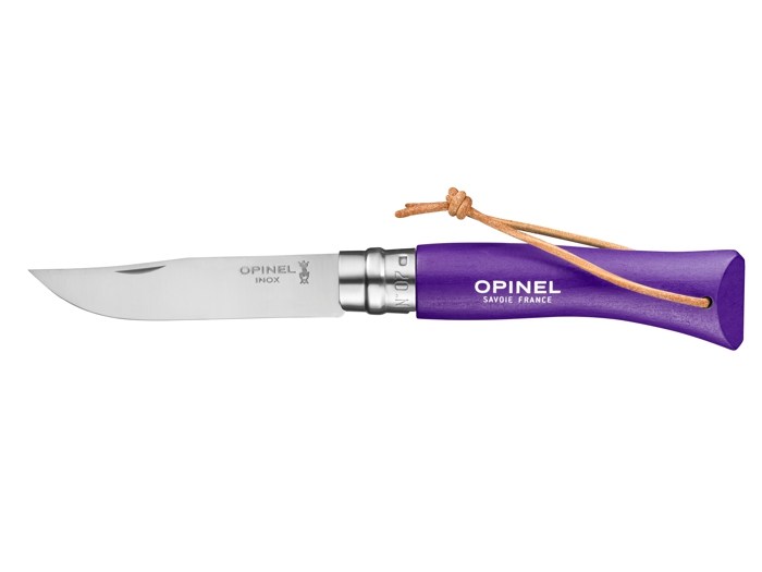Opinel Nóż Inox Colorama z rzemieniem No.07 Violet 002205