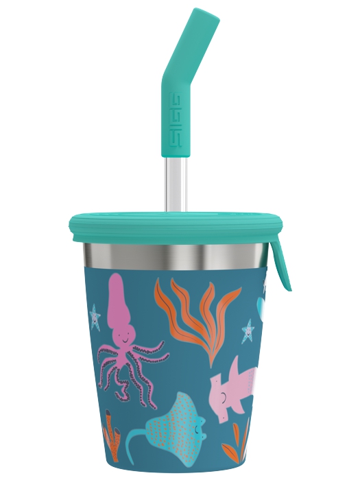 SIGG Kubek dla dzieci ze słomką Blue World 0.35L