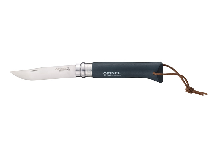 OPINEL Nóż Inox Colorama Black z rzemieniem No.08 002211